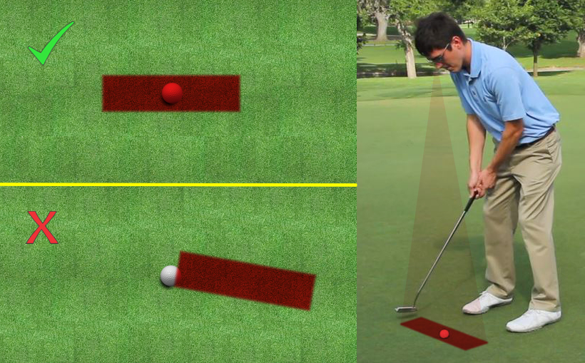 A golfer using the Steady Swing golf training aid to help him improve his putting.